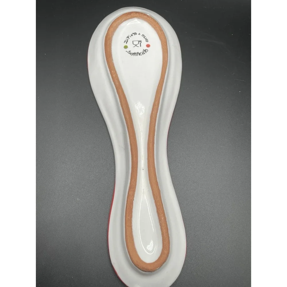 Hand-Painted Italian Ceramic Lemon Spoon Rest, 8.75